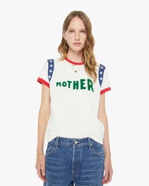 Mother The Boxy Goodie Inset Stars T-Shirt - White