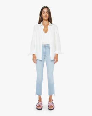 Mother The Insider Crop Step Fray You'Re My Favorite Jeans - Blue