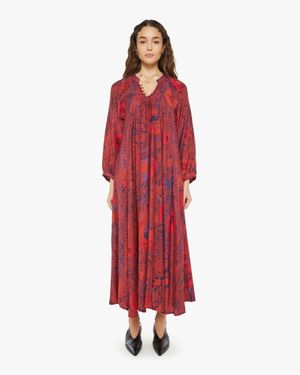 Natalie Martin Fiore Maxi Peacock Currant Skirt - Red