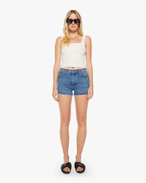 Mother The Tomcat Kick Fray Shorts Thrill Seeker Jeans - Blue