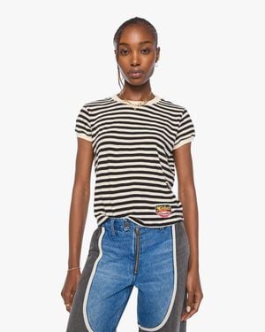 Mother The Boxy Goodie And Cream Stripe T-Shirt - Blue
