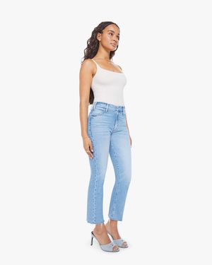 Mother Petites The Lil Hustler Ankle Fray Sow Surreal Jeans - Blue