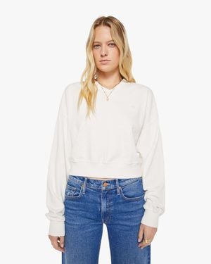 Mother Eterne Cropped V-Neck Sweatshirt Bone - White