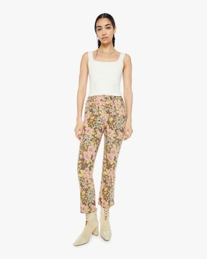 Mother The Hustler Ankle Boutonniere Bouquet Jeans - Metallic
