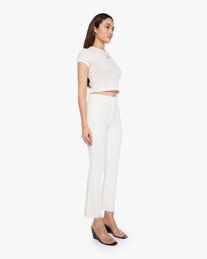 Mother The Hustler Ankle Fray - White