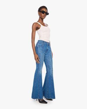 Mother Snacks! The Seamed Dollop Heel On Tap Jeans - Blue