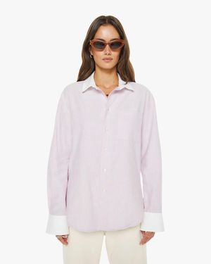 Mother The Roomie Frenchie Julienne Cut Shirt - White