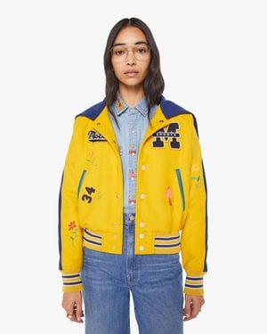 Mother The Split Hood Team Spirit Drop Out Jacket - Yellow