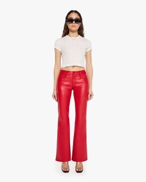 Mother The Jinx Sneak Cherry Trousers - Red