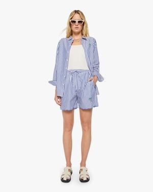Mother The Drawn Freeballer Shorts And Stripe - Blue