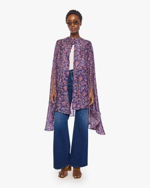 Natalie Martin Karis Long Cape Artichoke Mariner - Blue