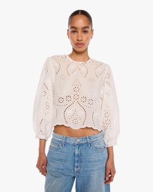 Natalie Martin Lisa Top Athena Embroidery Salt - White