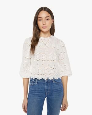 Natalie Martin Lisa Top Medallion Embroidery Salt - White