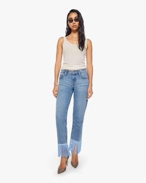 Mother Snacks! The Relish Fringe Ankle Jerky Jeans - Blue
