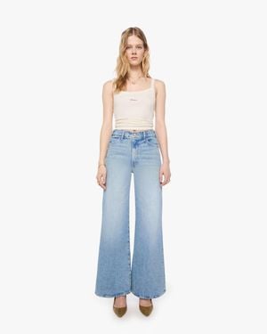 Mother Petites The Lil Hustler Roller Sneak I Confess Jeans - Blue
