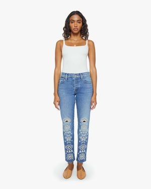 Mother The Mid Rise Hiker Hover Tequila Jeans - Blue