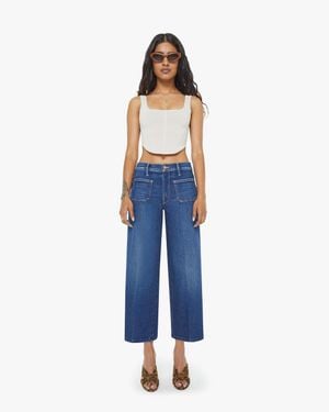 Mother Petites The Lil Patch Pocket Mid Rise Maven Ankle Cocktail Hour Jeans - Blue