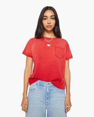 Mother The Cuffed Pocket Sinful Tomato Shirt - Red