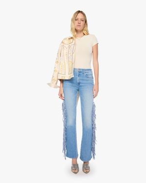 Mother The Fringe Desperado Sneak Saddle Up Jeans - Blue