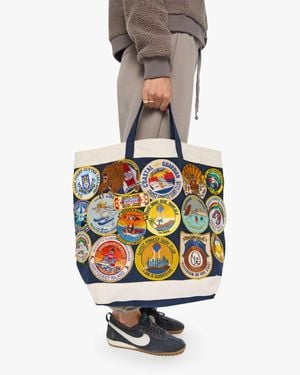 Ghost Forest Surf Club Vintage Patches Tote - Metallic