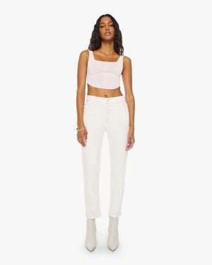 Mother The Tomcat Ankle Puffs Jeans - White