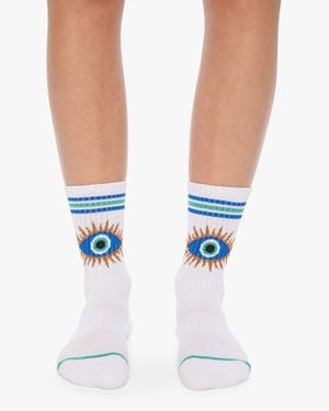 Mother Baby Steps Cosmic Eye Socks - White