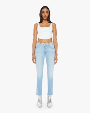Mother The Insider Ankle Fray Friendly Reminder Jeans - Blue