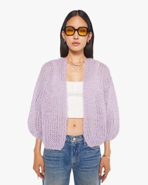 Maiami Mohair Bomber Cardigan Soft Jacket - White