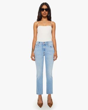 Mother Petites The Lil Mid Rise Dazzler Ankle Fray Blessing - Blue