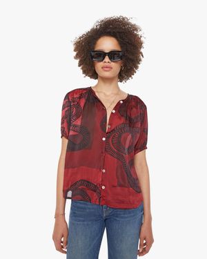 Natalie Martin Top Ament Snake Oxblood - Red