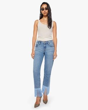 Mother Snacks! The Relish Fringe Ankle Jerky Jeans - Blue