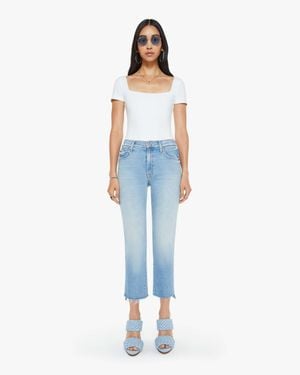 Mother The Insider Crop Step Fray Can You Dig It? Jeans - Blue