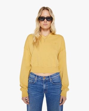Mother Eterne Cropped V-Neck Sweatshirt Saffron - Blue