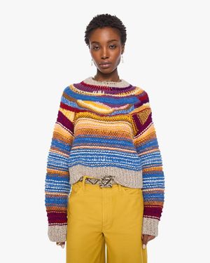 Mother The Boxy Sweater Multi Color Shirt - Orange