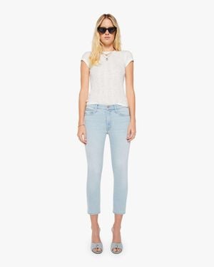 Mother The Mid Rise Dazzler Crop Pretty Please Jeans - Blue