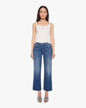Mother The Mid Rise Ramber Flood Fray Deluxe Edition Jeans - Blue