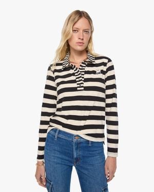 Mother The L/S Close Cut Huddle And Cream Stripe T-Shirt - Blue