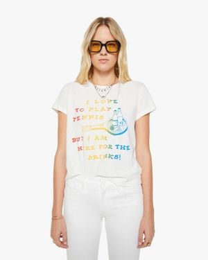 Mother The Boxy Goodie I Love To Play Tennis T-Shirt - White