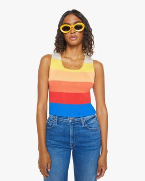 Mother The Round Neck Rib Tank Top Over The Horizon - Blue
