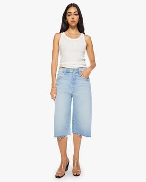 Mother The Whole Lot Zip Fray Fringe Benefits Jeans - Blue