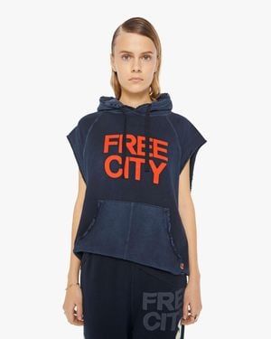 Freecity Lnl Wordy Superyumm Cutoff Hoodie Squidsink - Blue