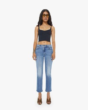 Mother Petites The Lil Mid Rise Dazzler Ankle We Animals Jeans - Blue