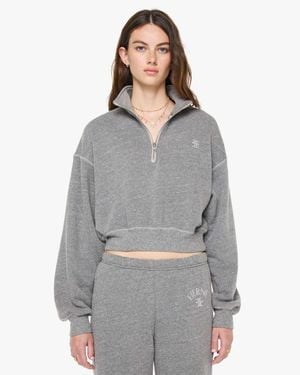 ÉTERNE Cropped Half-Zip Sweatshirt Dark Heather - Grey