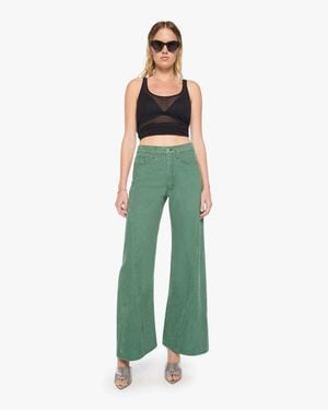 Mother Snacks! The Lemon Twist Sneak Dark Ivy Trousers - Green