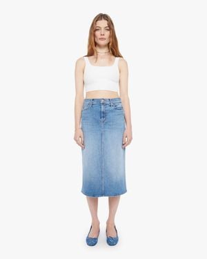 Mother The Swooner Straight A Midi Skirt Ride Hard, Live Louder - Blue