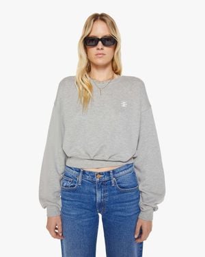 ÉTERNE Cropped Crewneck Sweatshirt Heather - White