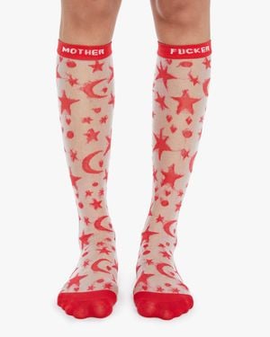 Mother The Ra Stargazer Socks - Red