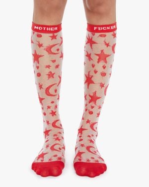 Mother The Ra Stargazer Socks - Red