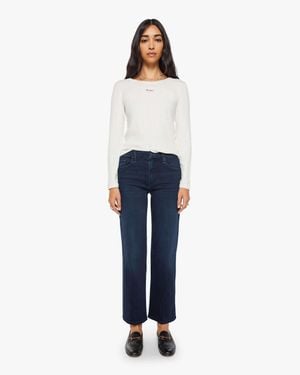 Mother The Mid Rise Rambler Zip Ankle Chip On My Shoulder Jeans - Blue