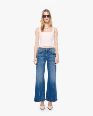 Mother Petites The Lil Mid Rise Sidestepper Twist Sneak Strike It Rich Jeans - Blue